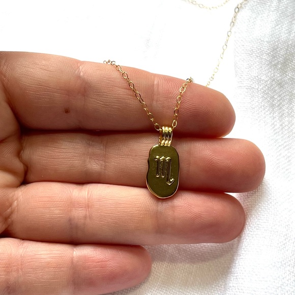 Scorpio Zodiac Sign Necklace 14K Gold-Fill Dainty Chain & Charm - Picture 2 of 4